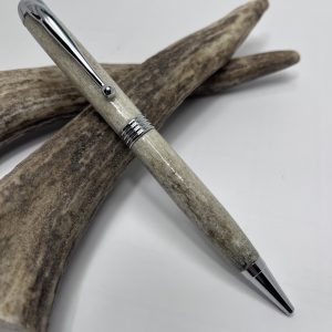 Chrome Streamline Pen - Elk Antler