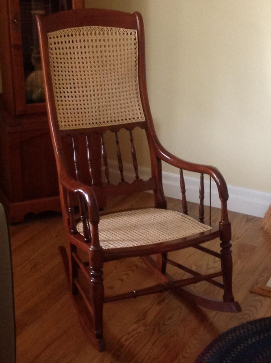 Curved Back Chair / hand caningby Paul R.  City of Kawartha Lakes