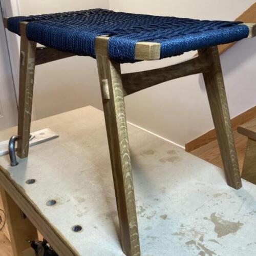 The English Woodworker's Danish Stool by André / Unlaced 1/8" black Danish cord