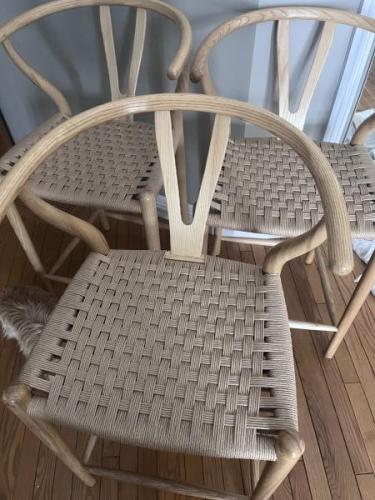 Bar stools / unlaced natural danish cord